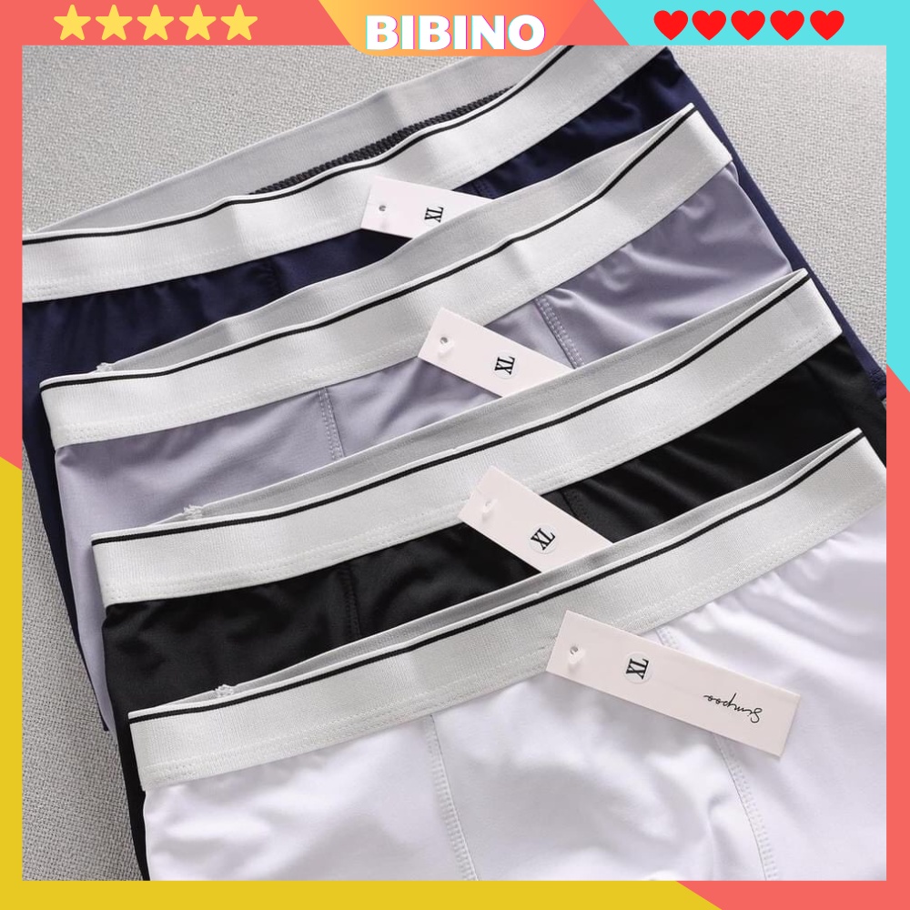 Quần lót nam thun lạnh boxer đùi bigsize thông hơi thoáng khí vải thun mềm mịn co dãn 4 chiều thoáng mát BIBINO