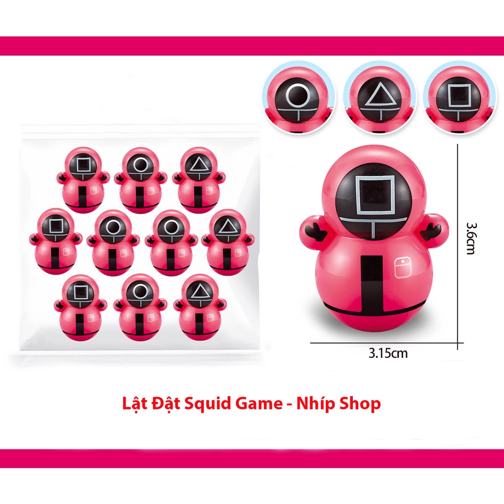 [Mã LIFE20KALL giảm 10% đơn 50K] Combo lật đật mini Squidgame trò chơi con mực, lật đật ông già noel