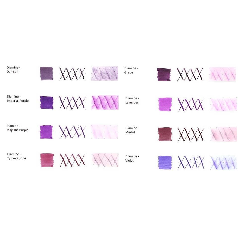 Mực bút máy Diamine - Gam màu Purple - Lọ 30ml