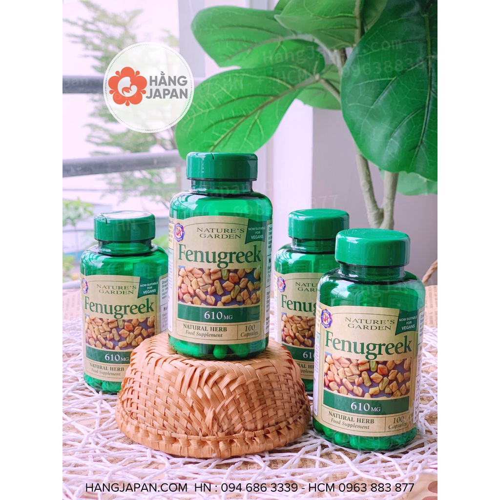 Viên uống lợi Cỏ Cà Ri Fenugreek Nature's Garden 610mg của Anh, Mẫu mới