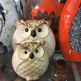 Tượng sứ decor: cú đôi