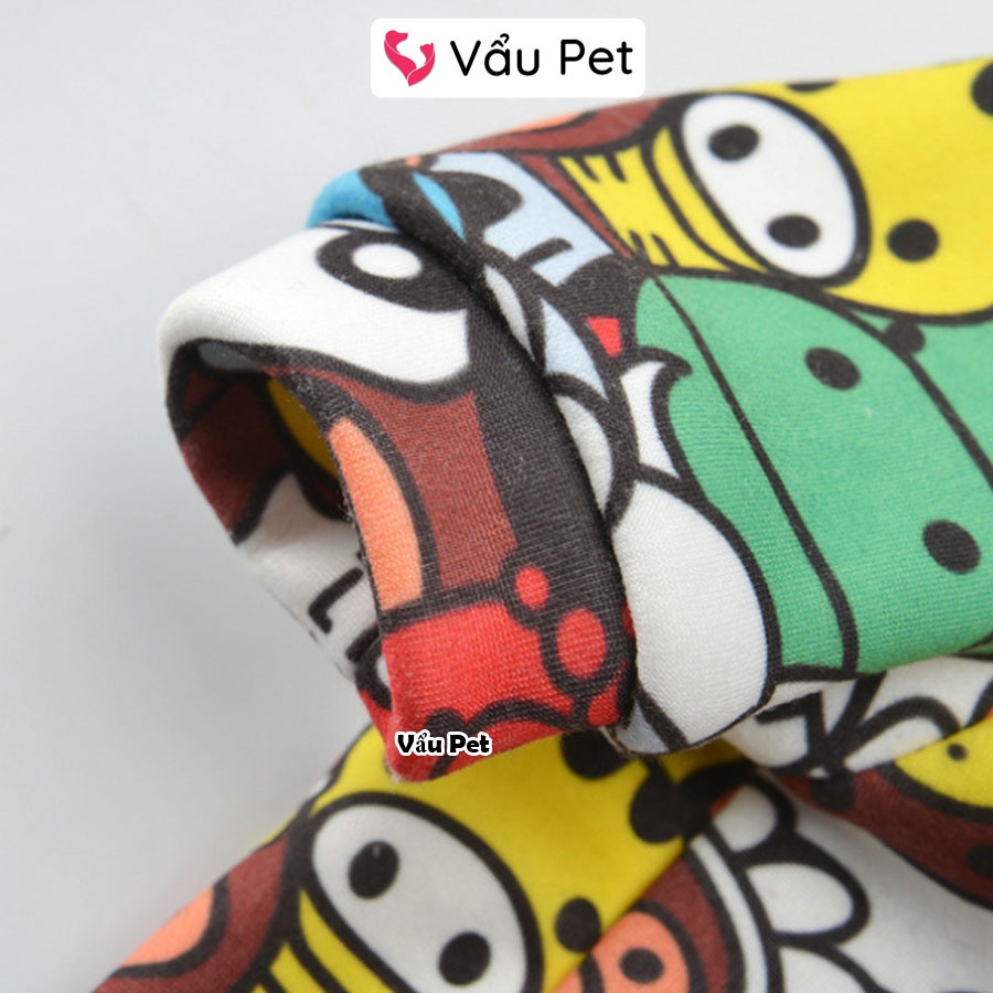Áo cho chó mèo Hoodie Comic- Quần áo cho chó poodle, con, lớn, mèo, thú cưng Vẩu Pet Shop