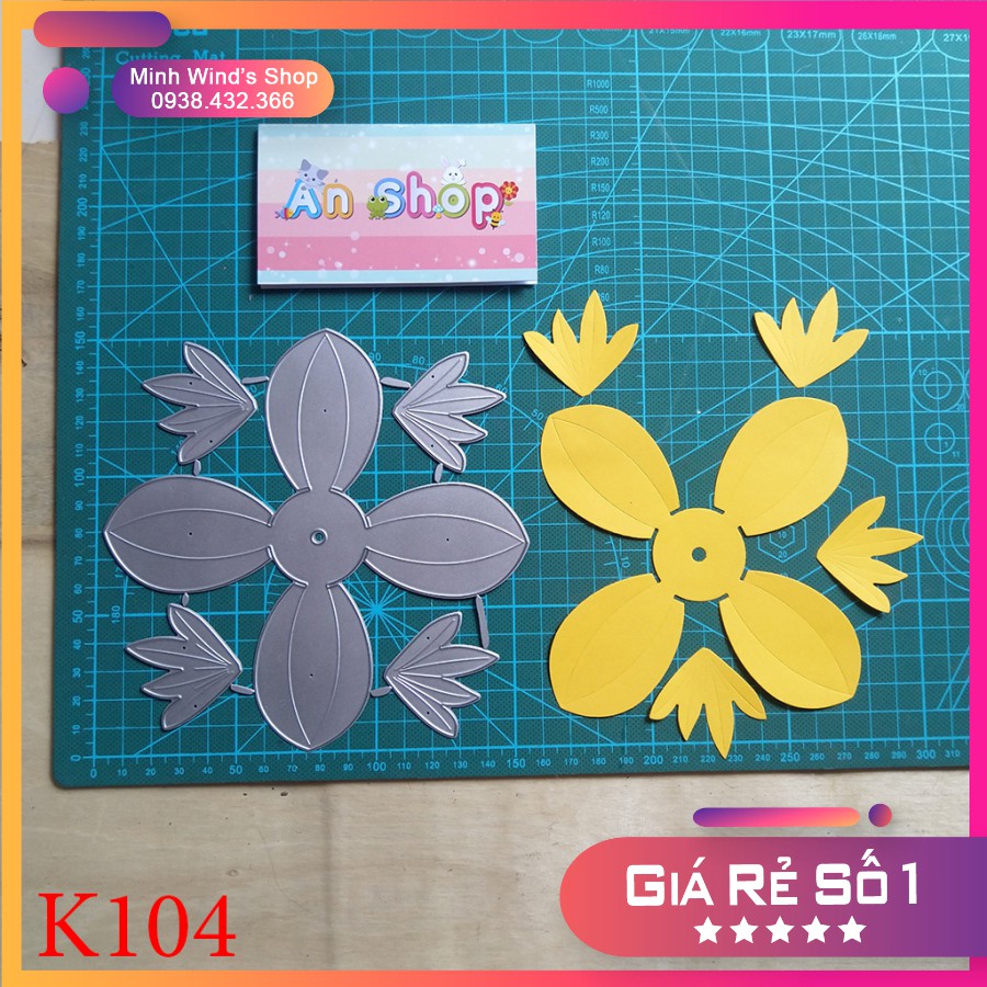 K86, K104 - Khuôn Kim Loại Cắt Hoa Thược Dược Lùn 2 Size To Nhỏ