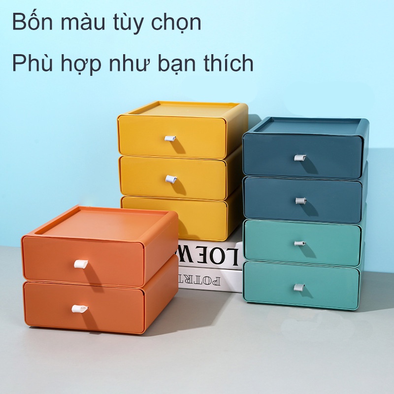 Hộp Đựng Mỹ Phẩm Để Bàn Nhiều Ngăn Màu Sắc Tương Phản Tiện Dụng Cho Học Sinh/Văn Phòng Hộp đựng đồ để bàn màu Morandi ,giá ngăn kéo nhiều tầng, kết hợp mới kệ đựng mỹ phẩm phiên bản Hàn Quốc Hộp đựng đồ để bàn màu Morandi ,giá ngăn kéo nhiều tầng, kết hợp