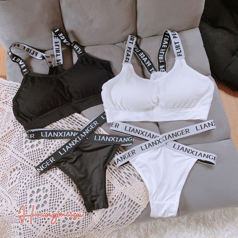 Đồ lót áo ngực nữ, quần lót nữ cao cấp phong cách thể thao đai viền chữ | BigBuy360 - bigbuy360.vn