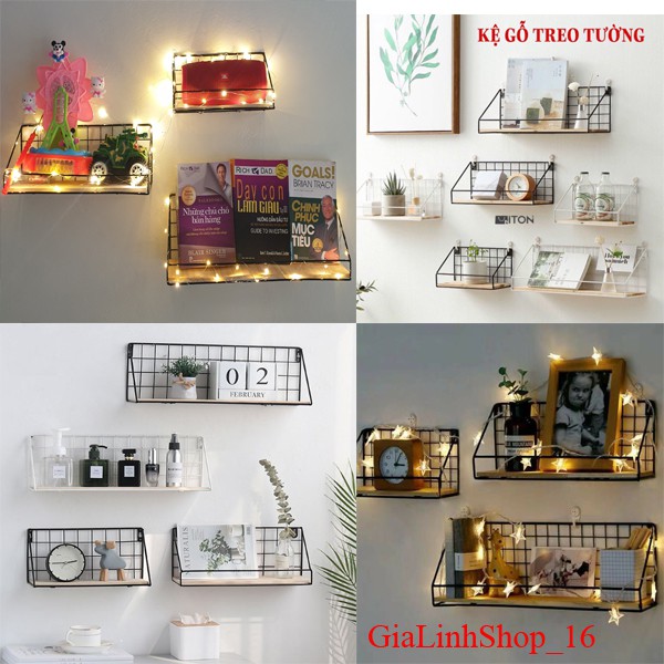 Kệ Treo Tường ,Giá Sách Treo Tường ,Kệ Decor Phòng Khách,Phòng Ngủ Tặng Đinh 4 Chân +Miếng Dán Siêu Dính