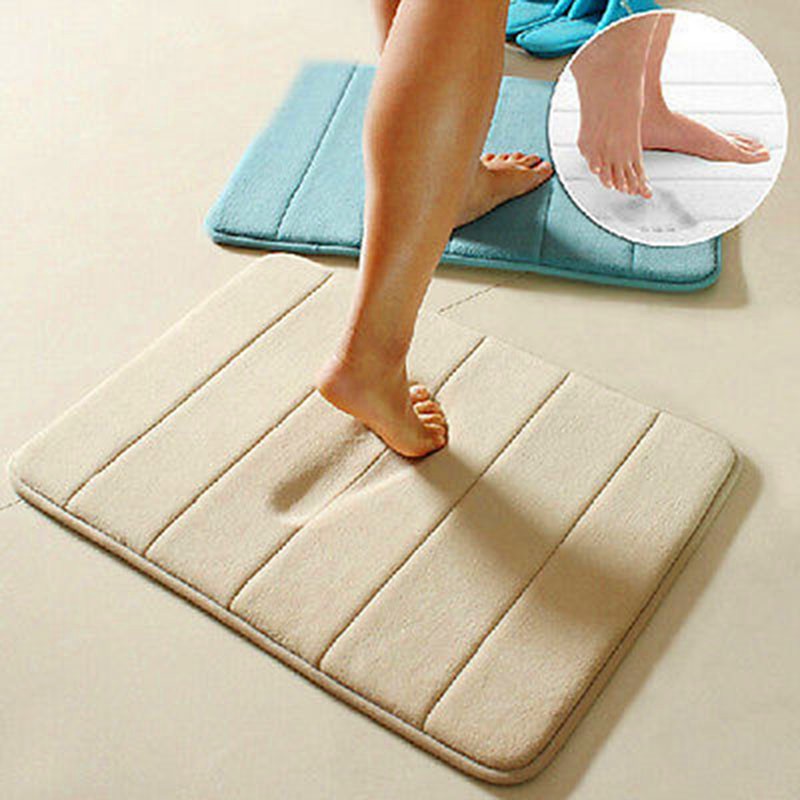Thảm lót chân bằng nhung san hô mặt đáy cao su non chống trượt cho cửa phòng tắm
