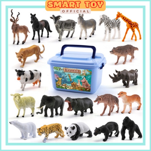 Bộ đồ chơi mô hình động vật 58 chi tiết cho bé khám phá, đồ chơi giáo dục cho bé yêu