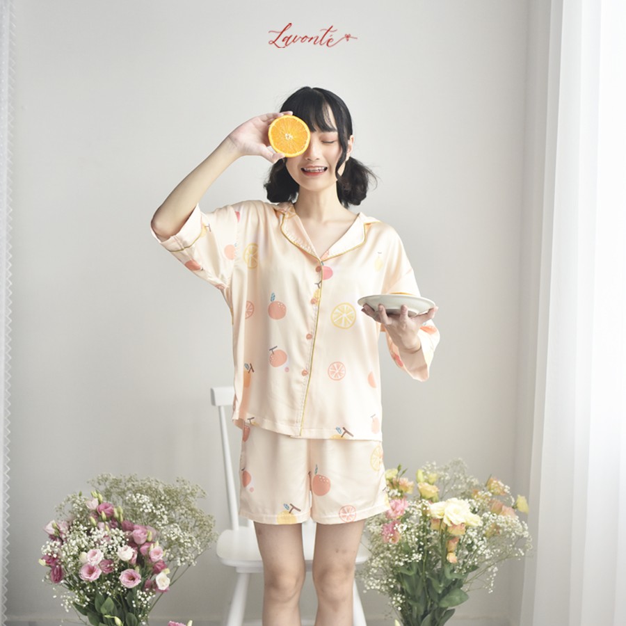 Bộ Ngủ Đáng Yêu Lavonte [MUA 1 TẶNG 1 - Hàng Thiết Kế] Chất liệu Lụa Satin Cao Cấp. | BigBuy360 - bigbuy360.vn