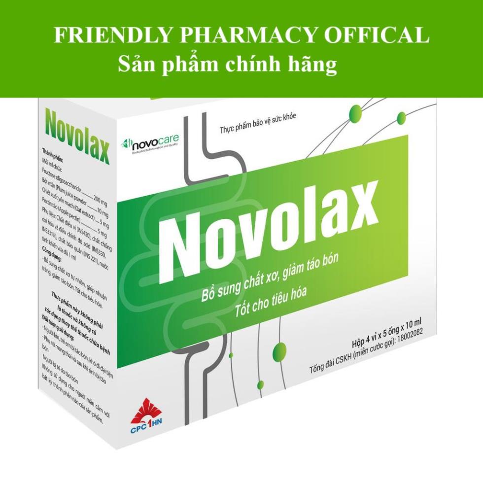Novolax – Bổ sung chất xơ hòa tan hỗ trợ giảm táo bón, bổ sung chất xơ giúp nhuận tràng (20 ống 10ml)