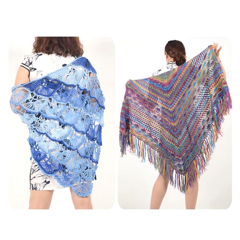 Cuộn Len Đan Khăn Choàng Màu Gradient Mềm Mại Diy