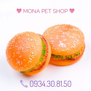 Đồ chơi kêu chip chip hình bánh Hamburger dành cho chó mèo, thú cưng