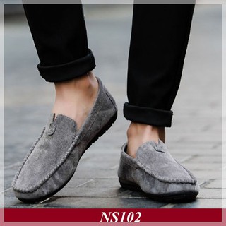 NS102 - Giày Lười Nam Hàn Quốc Màu Xám
