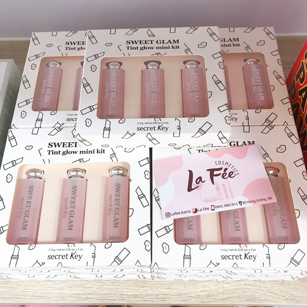 LF Set son dưỡng 3 cây Secret Key Sweet Glam Tint Glow Mini Kit
