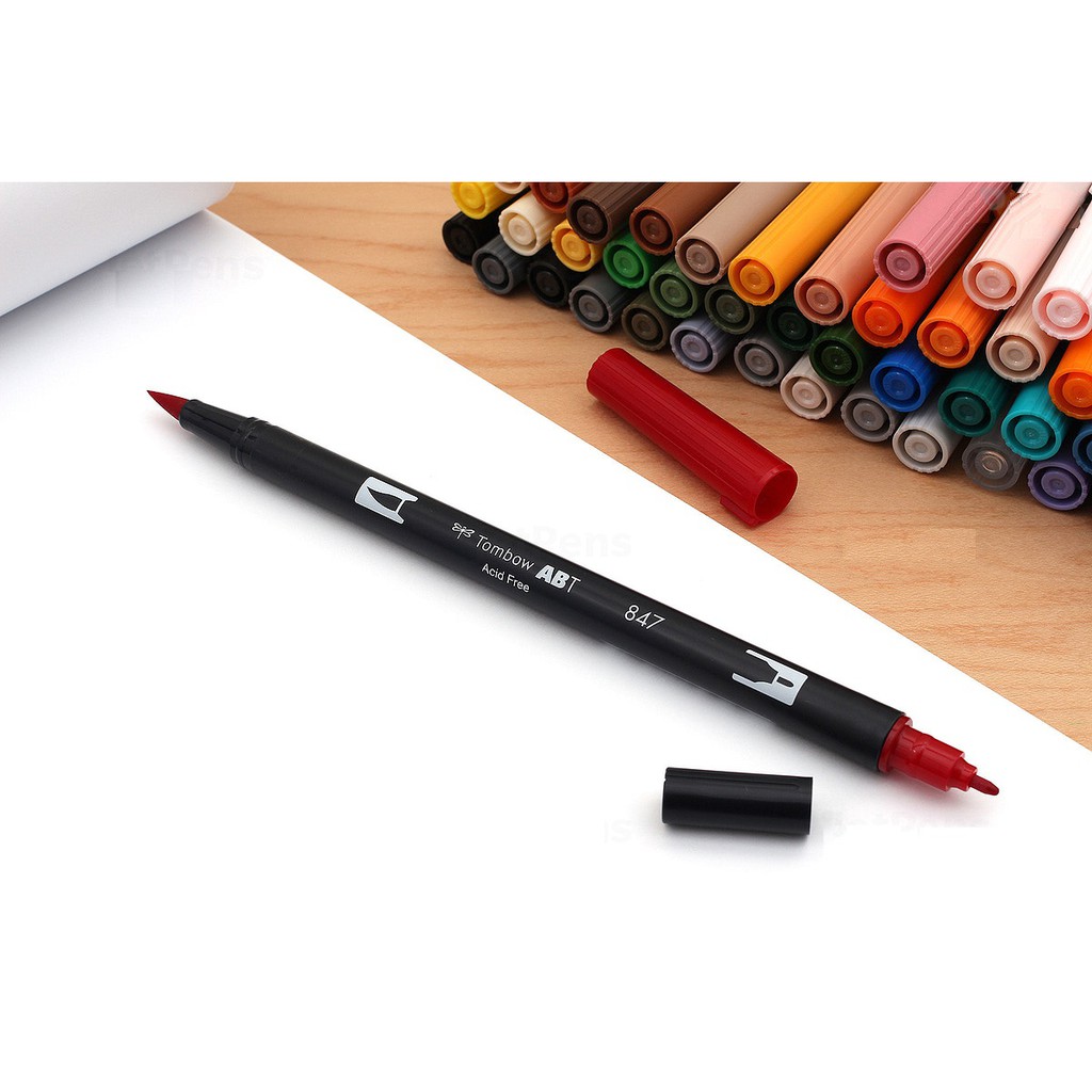 Bút lông cọ hai đầu Tombow ABT Dual Brush Pen - Brush/ Bullet - Red (905)