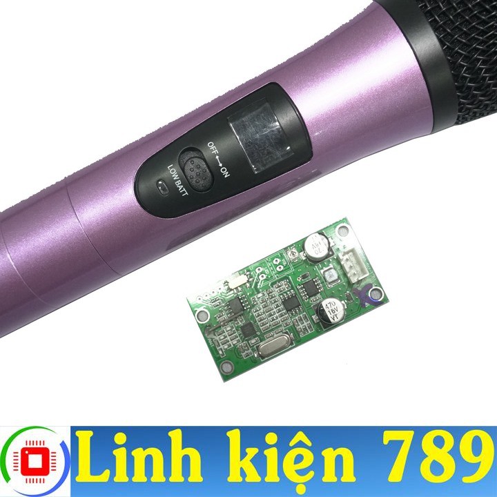 Micro không dây UHF màu tím hồng  - Linh Kiện 789