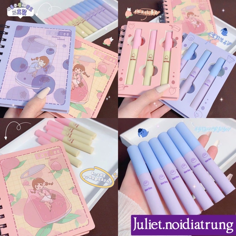 Set 3 cây son Vongee NoteBook siêu dễ thương