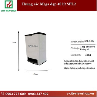 Thùng rác Fitis Mega đạp 40 lít SPL2