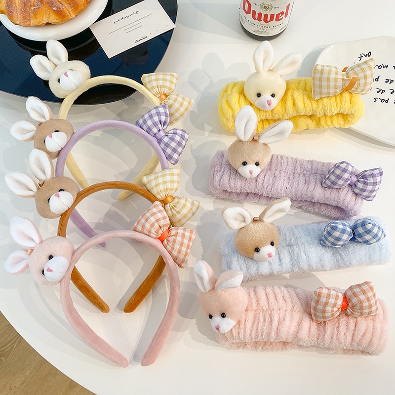 Băng Đô Cài Tóc Họa Tiết Thỏ Hoạt Hình Dễ Thương Xinh Xắn