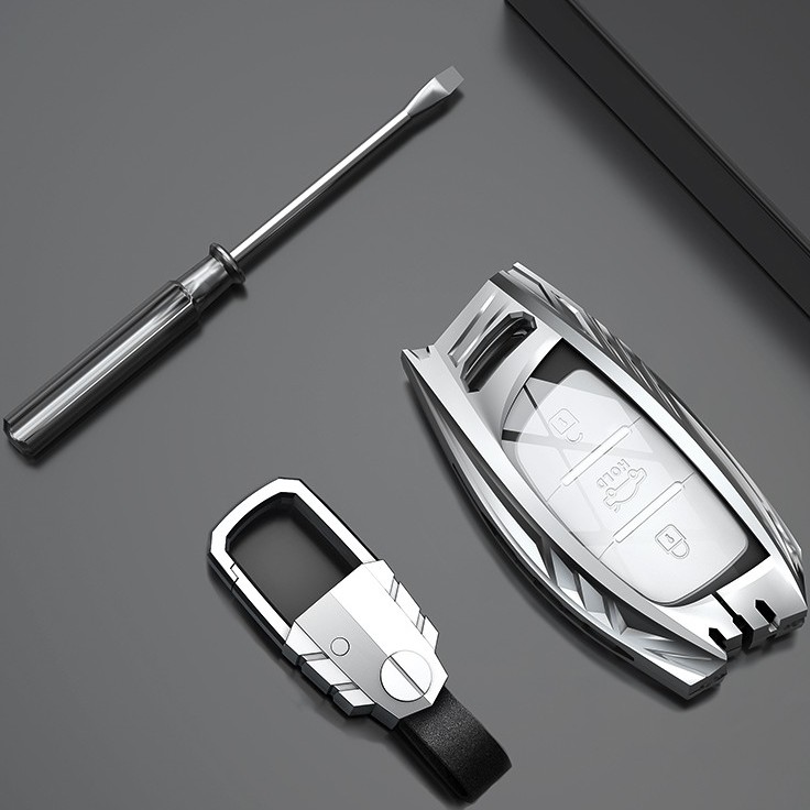 Ốp khóa kim loại kết hợp da Xe Hyundai Tucson, I10, Elantra.....Bao da chìa khóa hyundai