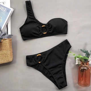 Bikini lệch vai phối khoen dạ quang