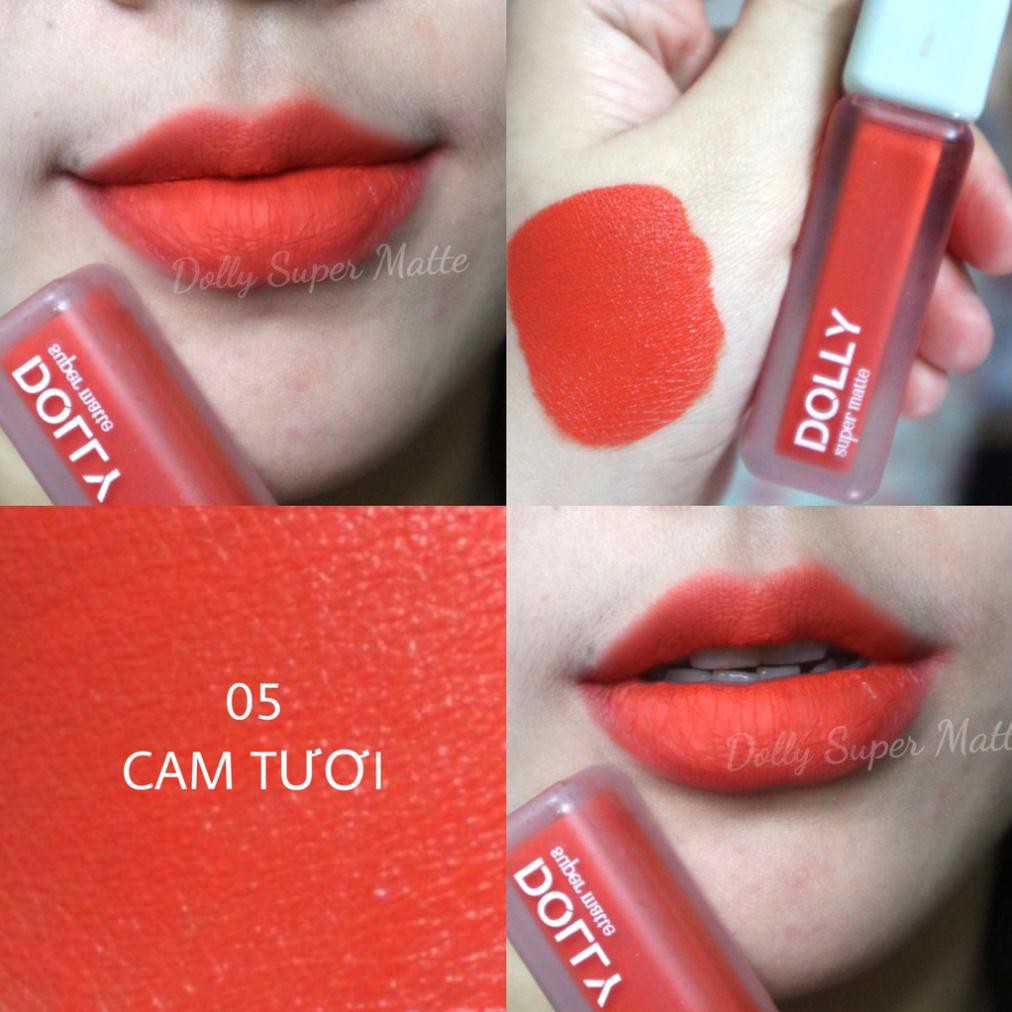 [05 Cam Tươi] Son Kem Lì Dolly Super Matte Không Chì Màu Cam Tươi Tách Sét | BigBuy360 - bigbuy360.vn