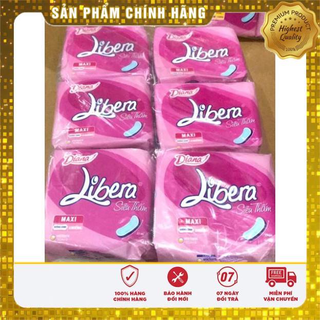 Bịch 6 Gói Băng Vệ Sinh Libera Maxi Không Cánh 8 miếng