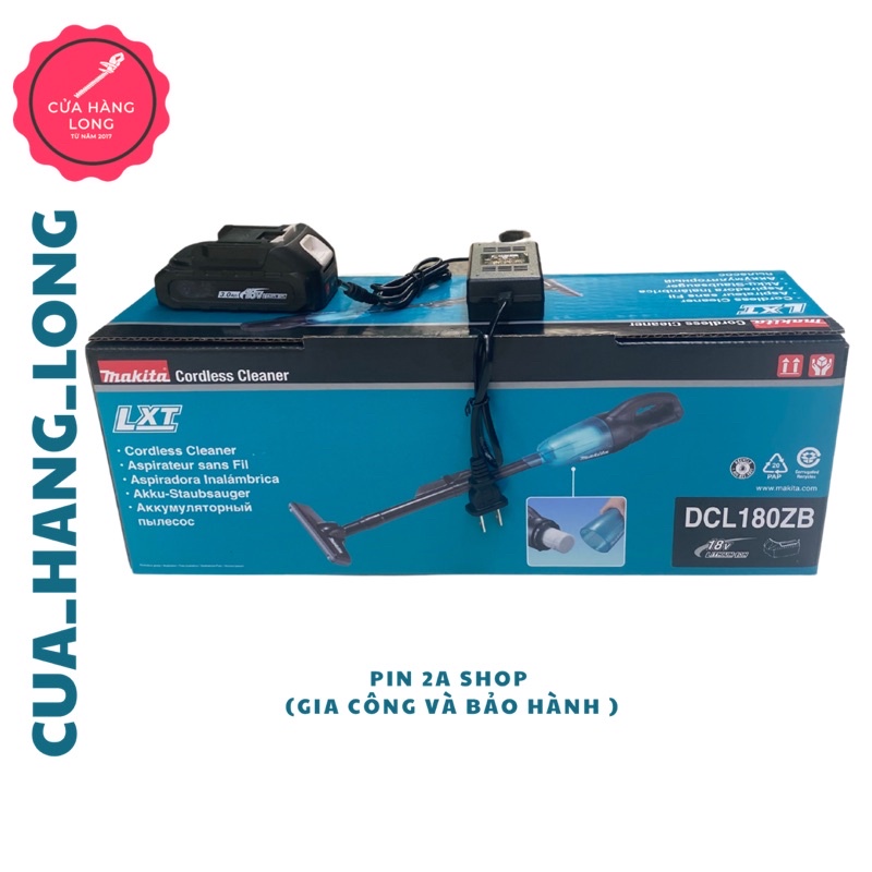 Combo Máy hút bụi cầm tay sử dụng pin Makita 18V-DCL180ZB