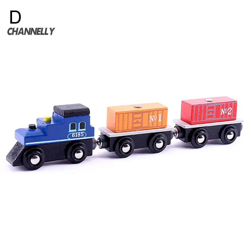 Set 3 Xe Lửa Đồ Chơi Bằng Gỗ Có Nam Châm Cho Bé