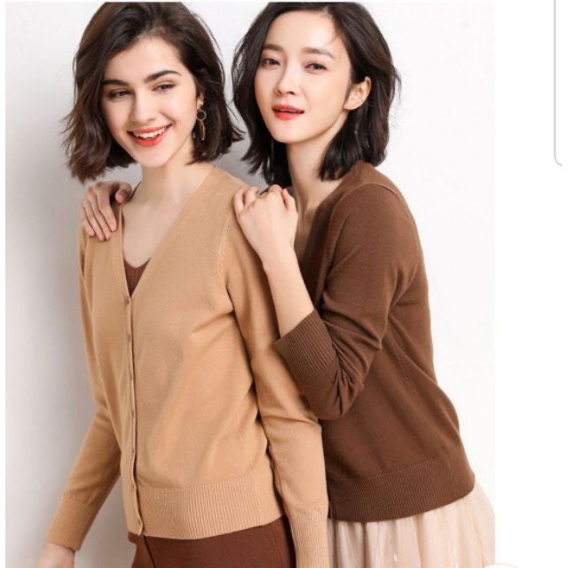 Áo len nữ Cardigan lông cừu xuất Nhật (hàng Quảng Châu chất siêu đẹp) | BigBuy360 - bigbuy360.vn