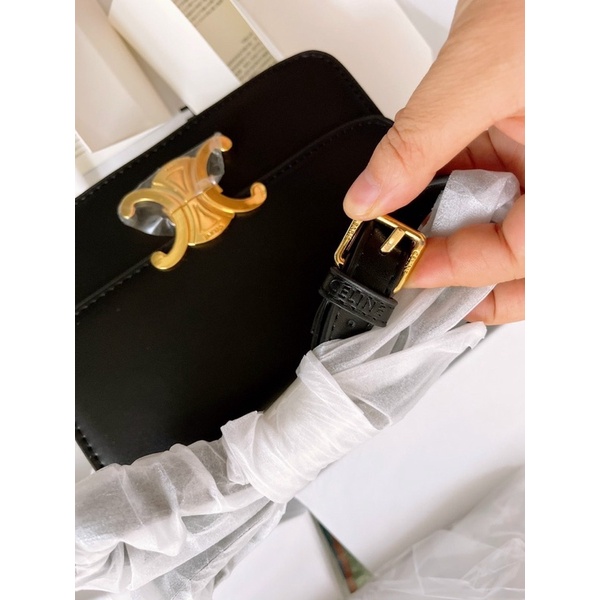 Túi celi đeo chéo, 2 màu đen và nâu sz 18 full box - HANA BAG
