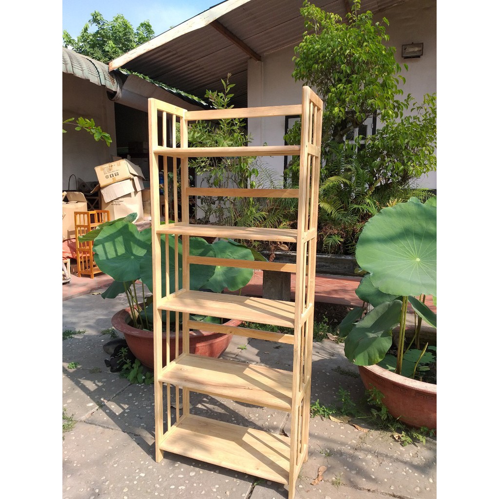 Kệ sách gỗ cao su 5 tầng 62cm