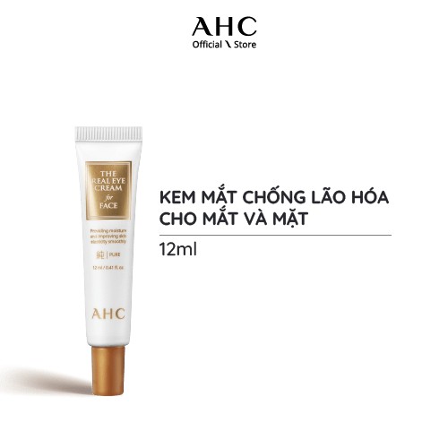 Kem Dưỡng Ẩm 2in1 Cho Mắt Và Mặt AHC The Real Eye Cream For Face Pure (12ml)