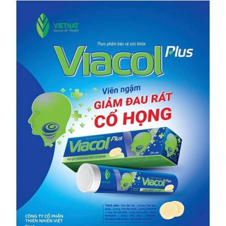 VIÊN NGẬM VIACOL PLUS - GIẢM ĐAU RÁT CỔ HỌNG,CÁC TRIỆU CHỨNG SƯNG VIÊM Ở HỌNG