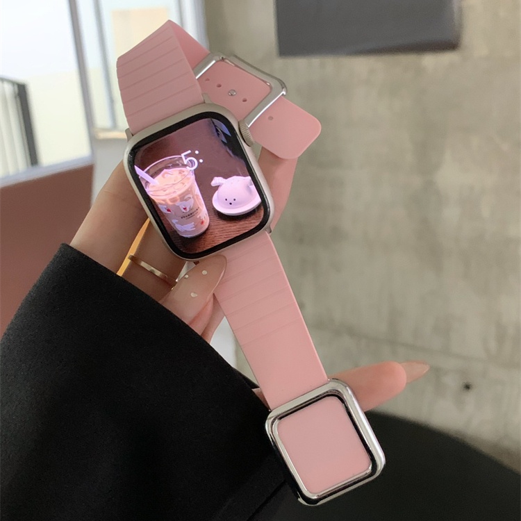 Dây Đeo Đồng Hồ Thay Thế 20 Màu Sang Trọng Có Nút Kim Loại Dành Cho Đồng Hồ Apple watch 41mm 45mm 44mm 40mm 42mm 38mm iWatch serise 7 6 4 SE 5 3 2