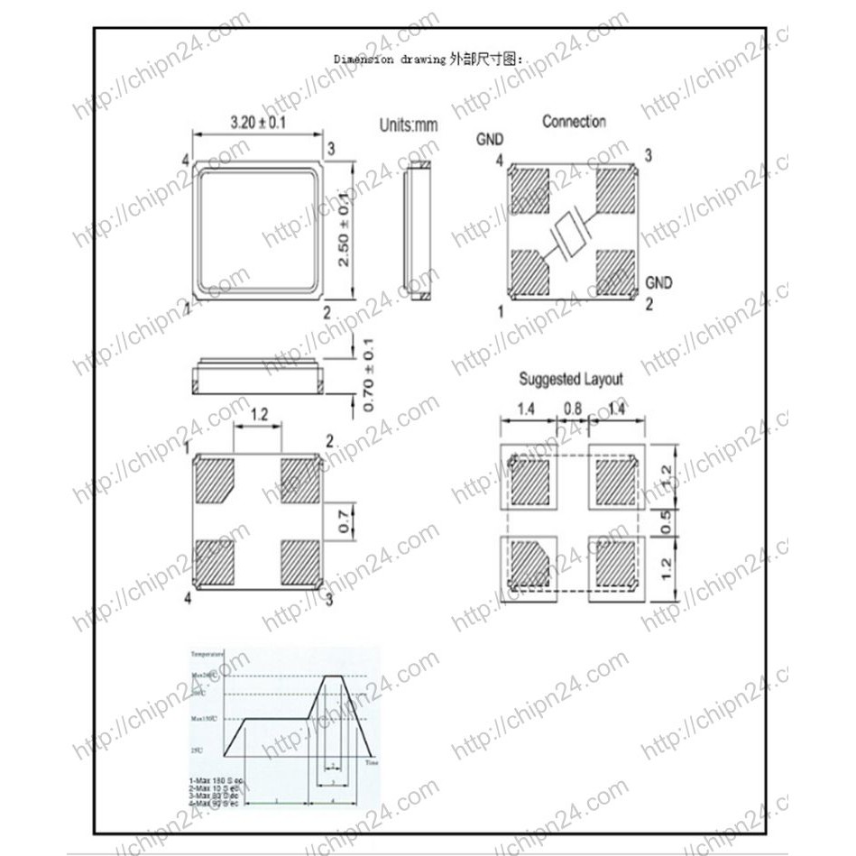 [2 CON] Thạch anh Dán 3225 12M (4 chân 3.2x2.5mm 12MHz)