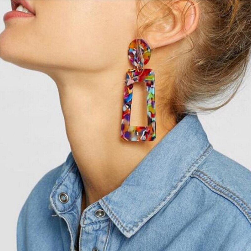 Bông Tai DạNg DàI BằNg NhựA Acrylic ThờI Trang