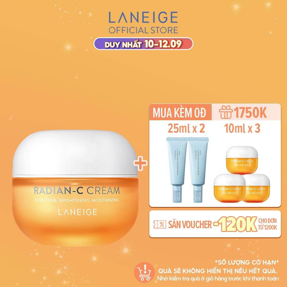 Kem Dưỡng Trắng Làm Mờ Đốm Nâu Laneige Radian-C Cream 50ml
