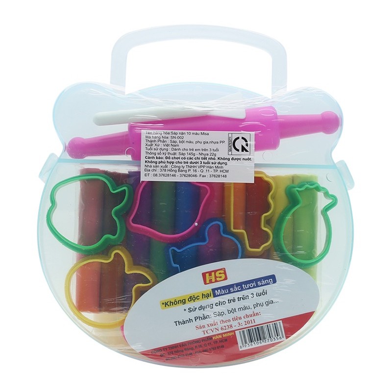 😍Tặng kèm khuôn😍 Đất nặn 10 màu HS hàng công ty