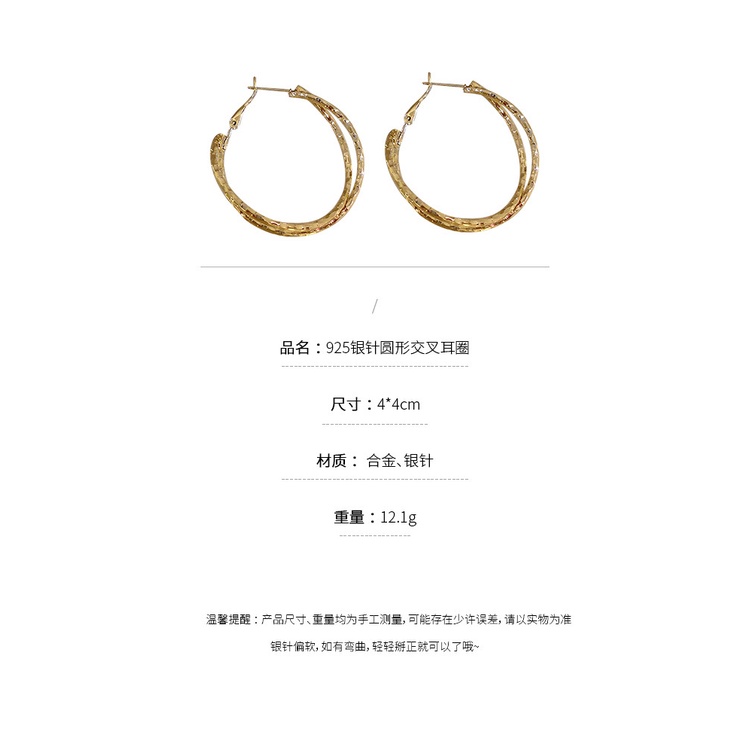 DREJEW Bông Tai Mạ Bạc 925 Hình Thánh Giá Phong Cách Âu Mỹ Kiểu Dáng Mới Cho Nữ