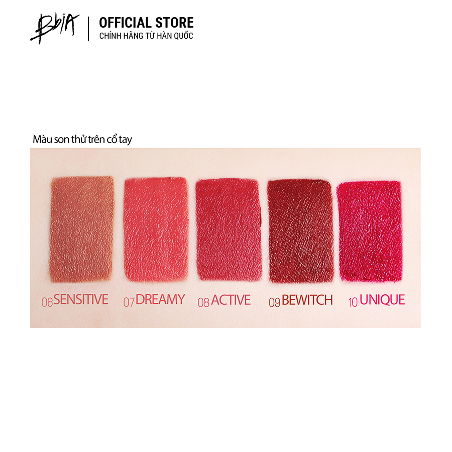 Full set 5 thỏi son BBia Last Lipstick Version 2 18g/màu - Bbia Official Store