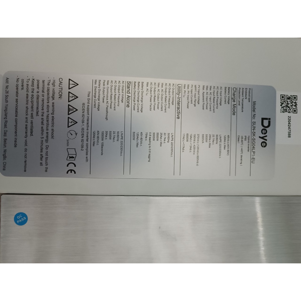 Biến tần hòa lưới lưu trữ Deye 5kw - HYBRID INVERTER DEYE 5KW - SUN-5K-SG04LP1-EU