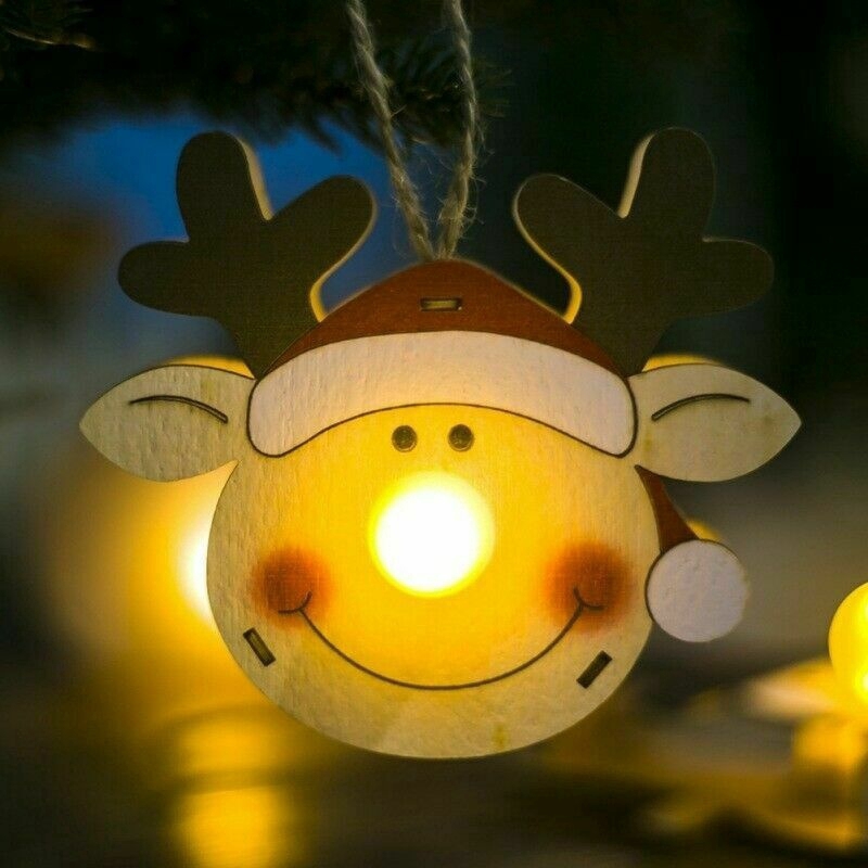 Dây đèn LED treo hình ông già Noel trang trí cây
