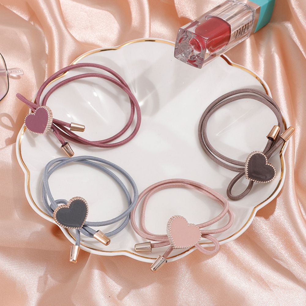 Dây Buộc Tóc Co Giãn Hình Trái Tim Phong Cách Hàn Quốc Cho Nữ