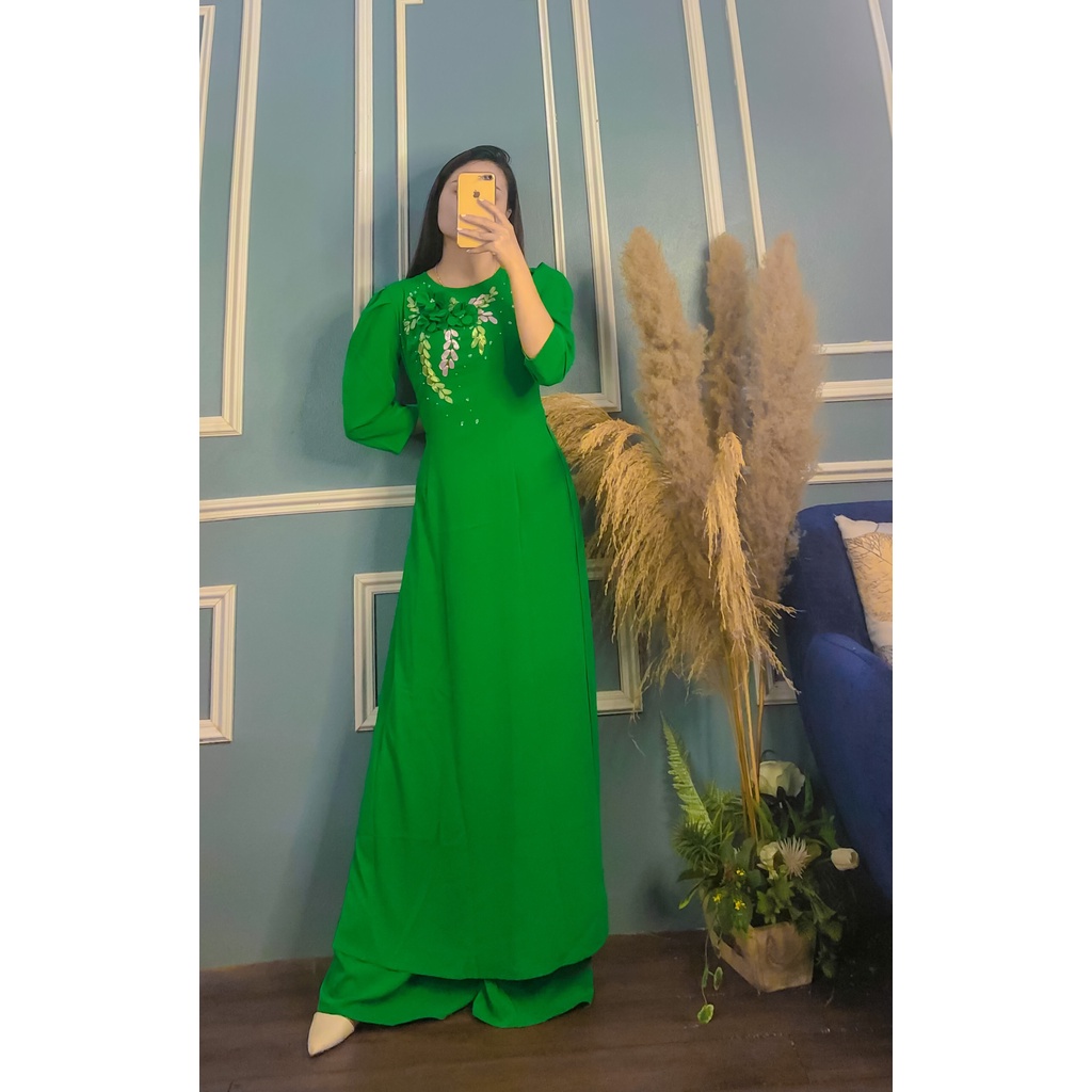 ÁO DÀI ĐÍNH HOA CÓ QUẦN