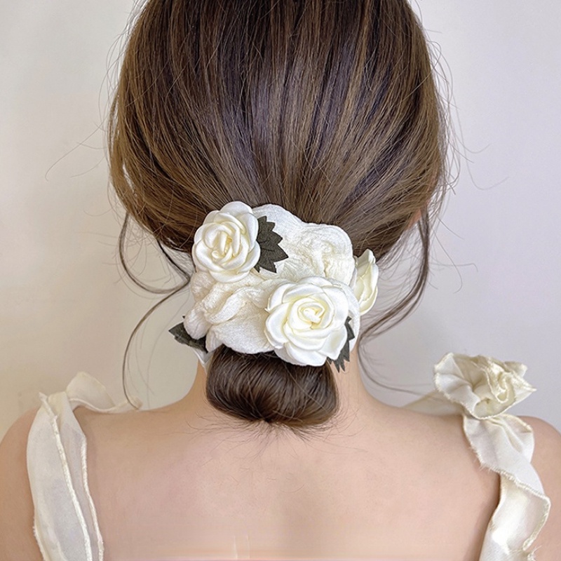 Dây Buộc Tóc Co Giãn Đính Hoa Trà Thời Trang Hàn Quốc 2022