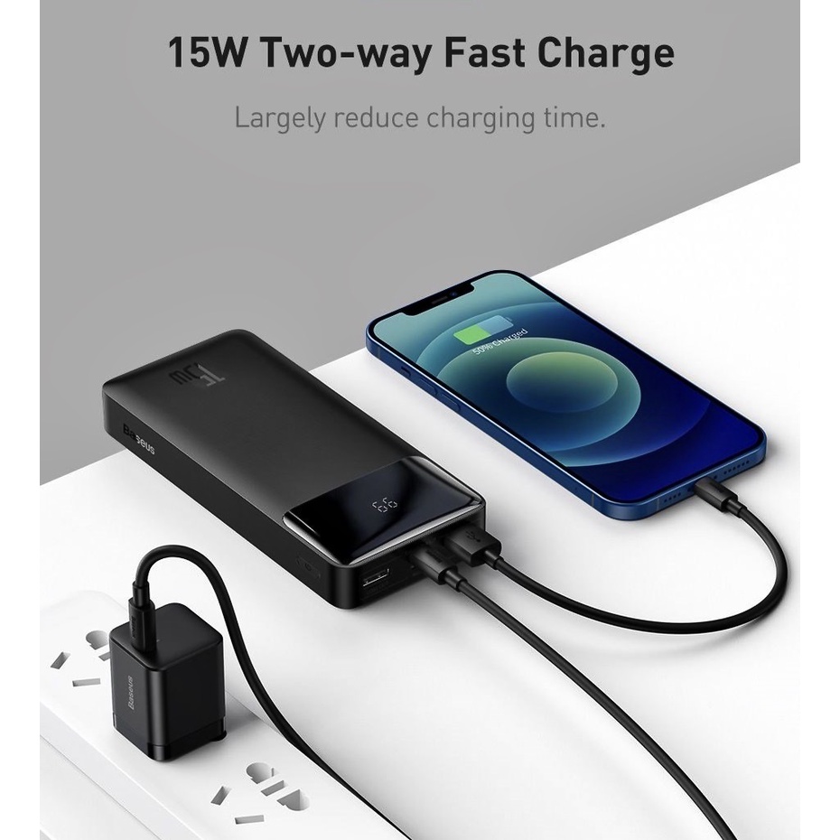 Pin sạc dự phòng Baseus 20000/10000mAh sạc nhanh 15W cho iPhone, Samsung,...
