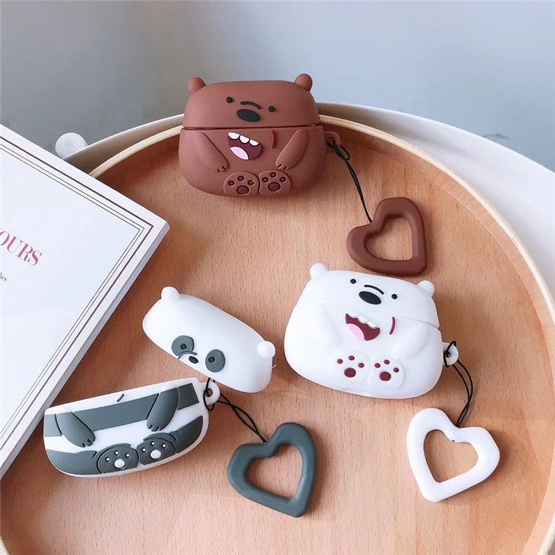 Vỏ Bảo Vệ Tai Nghe Airpods 1/2 Hình Gấu Dễ Thương
