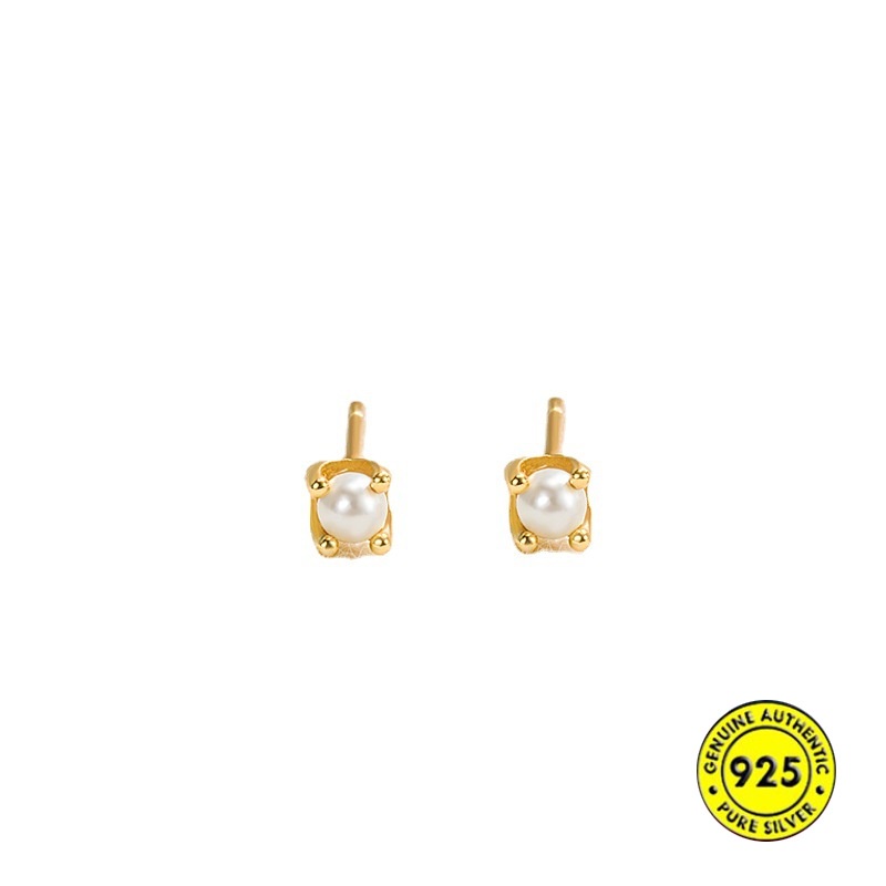 Bông Tai Ngọc Trai Mạ Vàng 18K 925