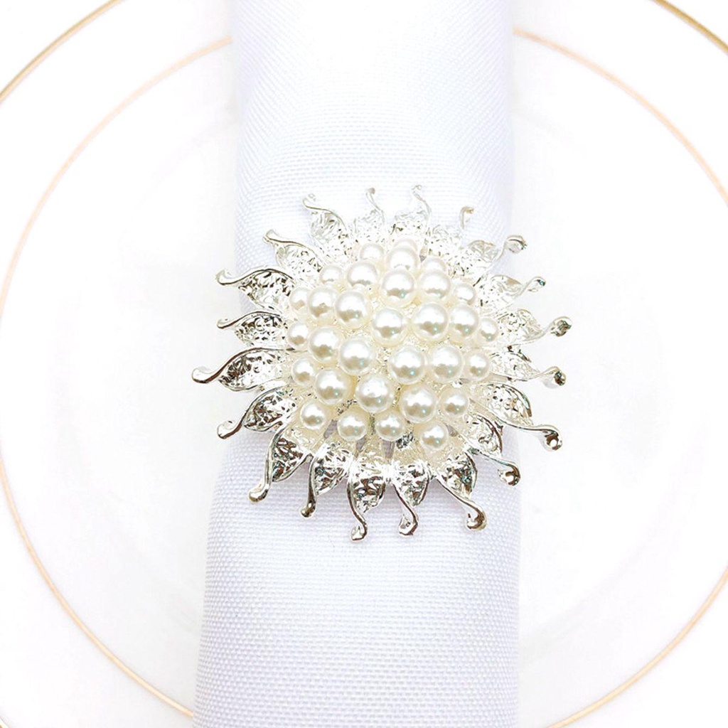 IVORY Nhẫn Khóa Khăn Ăn Hình Hoa Hướng Dương Đính Đá